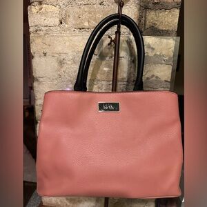 Nichole Miller Tote with Black Handles in Dusty Pink